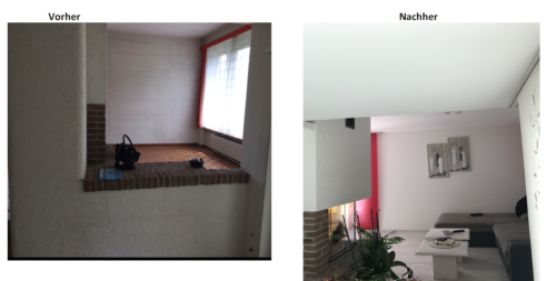 Wohnzimmer vorher / nachher